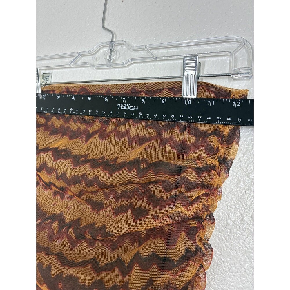 Zara Mesh Skirt XS Brown Ruched Strapless Body Party Boho - Picture 5 of 16